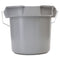14 Quart Round Utility Bucket, Plastic, Gray, 12" Dia