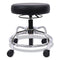 Alera Hl Series Height-adjustable Utility Stool, Backless, Supports Up To 300 Lb, 24" Seat Height, Black Seat, Chrome Base