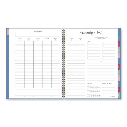 Harmony Weekly/monthly Poly Planner, 11 X 9.38, Blue Cover, 13-month (jan To Jan): 2024 To 2025