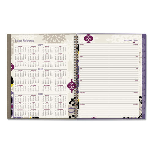Vienna Weekly/monthly Appointment Book, Vienna Geometric Artwork, 11 X 8.5, Purple/tan Cover, 12-month (jan To Dec): 2024