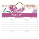 Badge Floral Wall Calendar, Floral Artwork, 15 X 12, White/multicolor Sheets, 12-month (jan To Dec): 2024