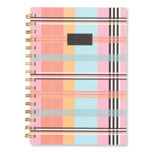 Cher Weekly/monthly Planner, Plaid Artwork, 8.5 X 6.38, Pink/blue/orange Cover, 12-month (jan To Dec): 2024