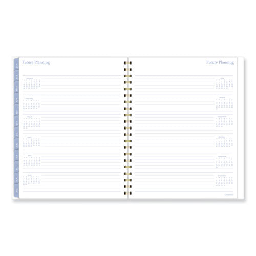 Elena Weekly/monthly Planner, Palm Leaves Artwork, 11 X 9.25, Blue/white Cover, 12-month (jan To Dec): 2024