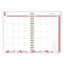 Thicket Weekly/monthly Planner, Floral Artwork, 8.5 X 6.38, Gray/rose/peach Cover, 12-month (jan To Dec): 2024