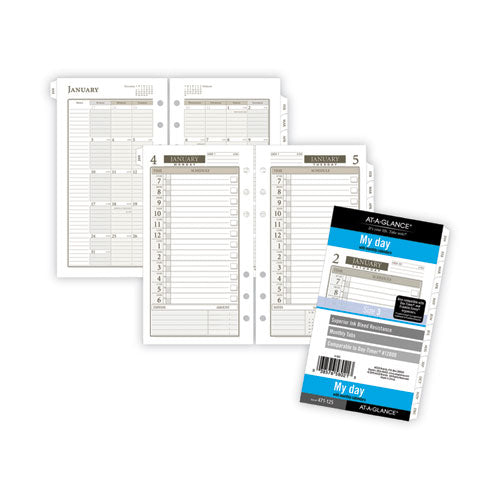 1-page-per-day Planner Refills, 6.75 X 3.75, White Sheets, 12-month (jan To Dec): 2024