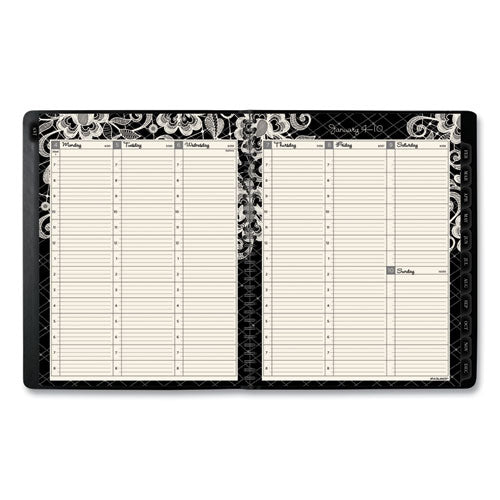 Lacey Weekly Block Format Professional Appointment Book, Lacey Artwork, 11 X 8.5, Black/white, 13-month (jan-jan): 2024-2025