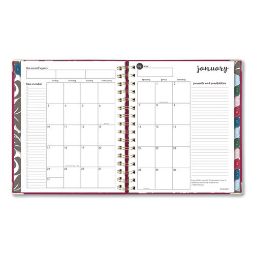 Harmony Daily Hardcover Planner, 8.75 X 7, Berry Cover, 12-month (jan To Dec): 2024