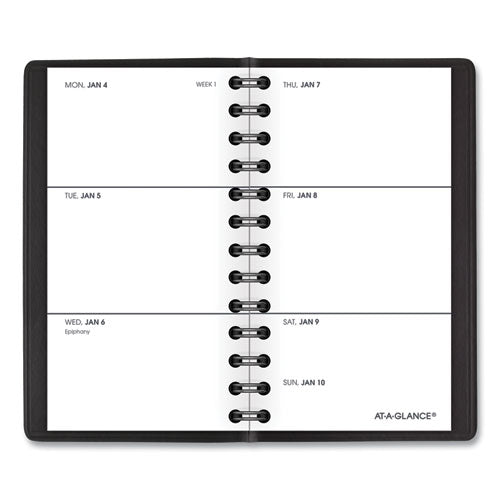 Weekly Planner, 4.5 X 2.5, Black Cover, 12-month (jan To Dec): 2024