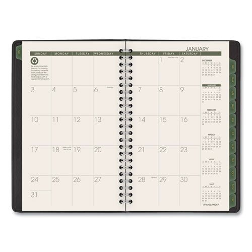 Recycled Weekly Block Format Appointment Book, 8.5 X 5.5, Black Cover, 12-month (jan To Dec): 2024