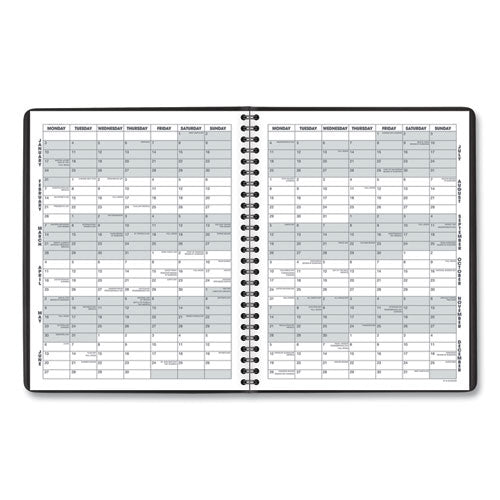 Monthly Planner, 8.75 X 7, Black Cover, 12-month (jan To Dec): 2024