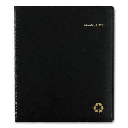 Recycled Monthly Planner, 11 X 9, Black Cover, 13-month (jan To Jan): 2024 To 2025