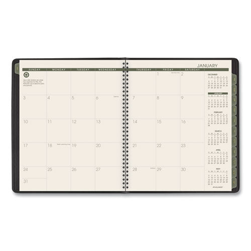 Recycled Monthly Planner, 11 X 9, Black Cover, 13-month (jan To Jan): 2024 To 2025