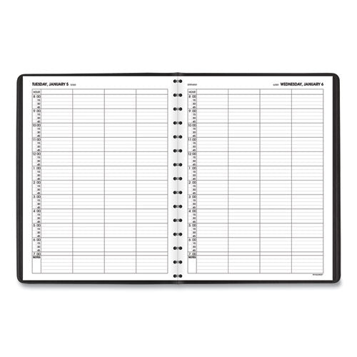 Four-person Group Daily Appointment Book, 11 X 8, Black Cover, 12-month (jan To Dec): 2024