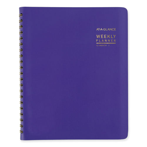 Contemporary Weekly/monthly Planner, 11.38 X 9, Purple Cover, 12-month (jan To Dec): 2024