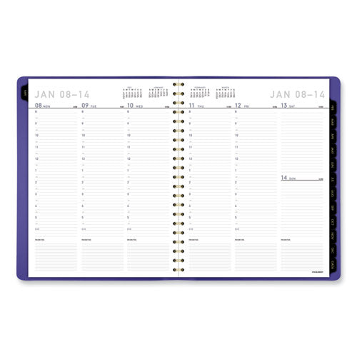 Contemporary Weekly/monthly Planner, 11.38 X 9, Purple Cover, 12-month (jan To Dec): 2024