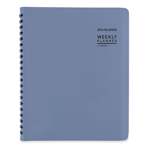 Contemporary Weekly/monthly Planner, 11.38 X 9, Slate Blue Cover, 12-month (jan To Dec): 2024