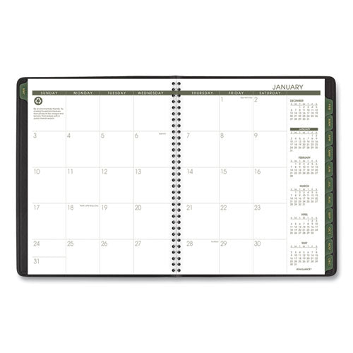 Recycled Weekly Vertical-column Format Appointment Book, 11 X 8.25, Black Cover, 12-month (jan To Dec): 2024