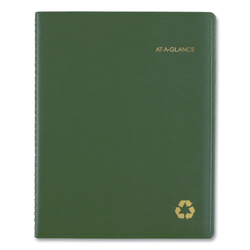 Recycled Weekly Vertical-column Format Appointment Book, 11 X 8.25, Green Cover, 12-month (jan To Dec): 2024