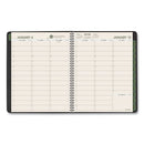 Recycled Weekly Vertical-column Format Appointment Book, 8.75 X 7, Black Cover, 12-month (jan To Dec): 2024