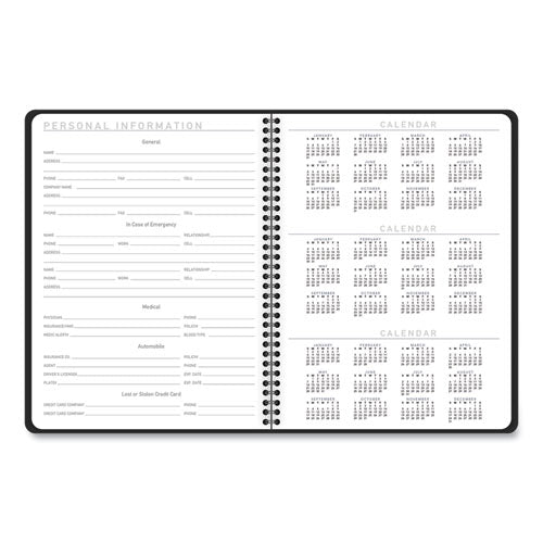 Contemporary Lite Weekly/monthly Planner, 11 X 8.25, Black Simulated Leather Cover, 12-month (jan To Dec): 2024