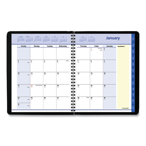 Quicknotes Monthly Planner, 8.75 X 7, Black Cover, 12-month (jan To Dec): 2024