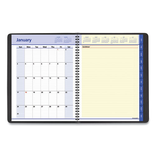 Quicknotes Weekly Vertical-column Format Appointment Book, 11 X 8.25, Black Cover, 12-month (jan To Dec): 2024