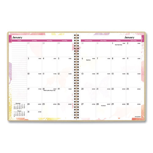 Watercolors Weekly/monthly Planner, Watercolors Artwork, 11 X 8.5, Multicolor Cover, 12-month (jan To Dec): 2024