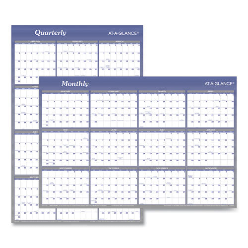 Vertical/horizontal Erasable Quarterly/monthly Wall Planner, 24 X 36, White/blue Sheets, 12-month (jan To Dec): 2024