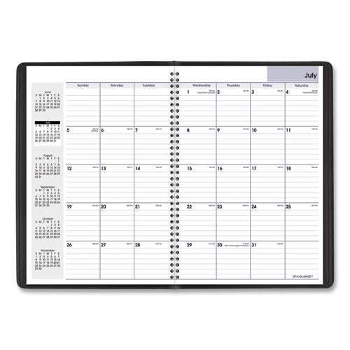 Dayminder Monthly Planner, Academic Year, Ruled Blocks, 12 X 8, Black Cover, 14-month (july To Aug): 2023 To 2024
