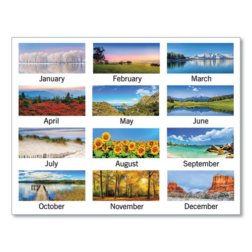 Scenic Three-month Wall Calendar, Scenic Landscape Photography, 12 X 27, White Sheets, 14-month (dec To Jan): 2023 To 2025
