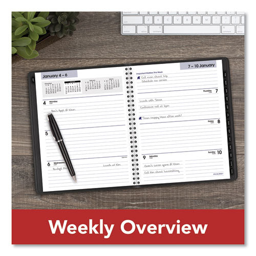 Dayminder Executive Weekly/monthly Refillable Planner, 8.75 X 7, Black Cover, 12-month (jan To Dec): 2024