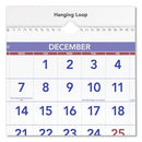 Deluxe Three-month Reference Wall Calendar, Vertical Orientation, 12 X 27, White Sheets, 14-month (dec To Jan): 2023 To 2025