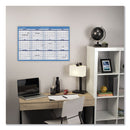 Horizontal Reversible/erasable Wall Planner, 36 X 24, White/blue Sheets, 12-month (jan To Dec): 2024