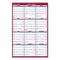 Erasable Vertical/horizontal Wall Planner, 24 X 36, White/blue/red Sheets, 12-month (jan To Dec): 2024