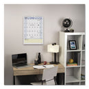 Quicknotes Wall Calendar, 12 X 17, White/blue/yellow Sheets, 12-month (jan To Dec): 2024