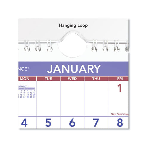 Mini Monthly Wall Calendar With Fold-out Easel, 7 X 8, White Sheets, 12-month (jan To Dec): 2024