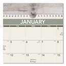 Recycled Wall Calendar, Unruled Blocks, 15 X 12, Sand/green Sheets, 12-month (jan To Dec): 2024