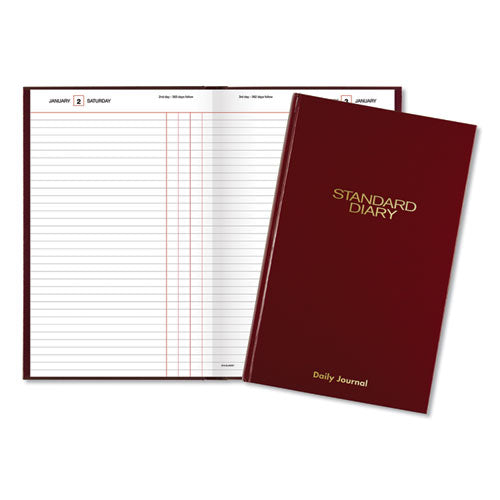 Standard Diary Daily Journal, 2024 Edition, Wide/legal Rule, Red Cover, (210) 12 X 7.75 Sheets