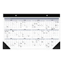 Contemporary Monthly Desk Pad, 18 X 11, White Sheets, Black Binding/corners,12-month (jan To Dec): 2024