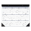 Contemporary Monthly Desk Pad, 22 X 17, White Sheets, Black Binding/corners,12-month (jan To Dec): 2024