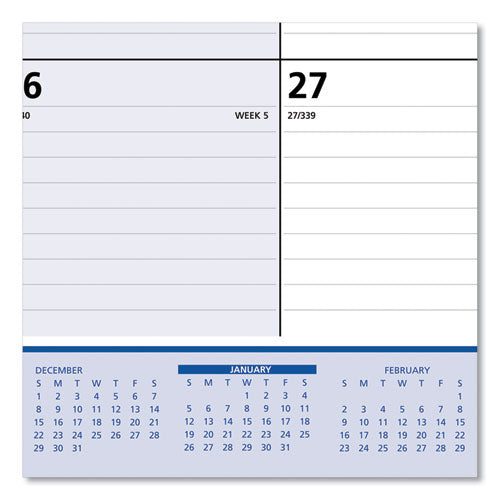 Quicknotes Desk Pad, 22 X 17, White/blue/yellow Sheets, Black Binding, Clear Corners, 13-month (jan To Jan): 2024 To 2025