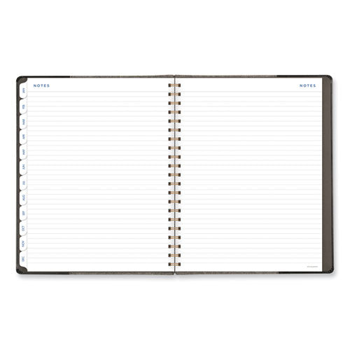 Signature Collection Black/gray Felt Weekly/monthly Planner, 11.25 X 9.5, Black/gray Cover, 13-month (jan To Jan): 2024-2025