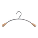 Metal And Wood Coat Hangers, 16.8", Metallic Gray/mahogany, 6/set