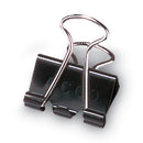 Binder Clips, Medium, Black/silver, Dozen