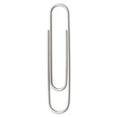 Paper Clips, Jumbo, Smooth, Silver, 100 Clips/box, 10 Boxes/pack