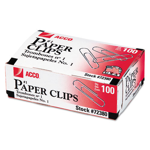 Paper Clips, Jumbo, Smooth, Silver, 100 Clips/box, 10 Boxes/pack