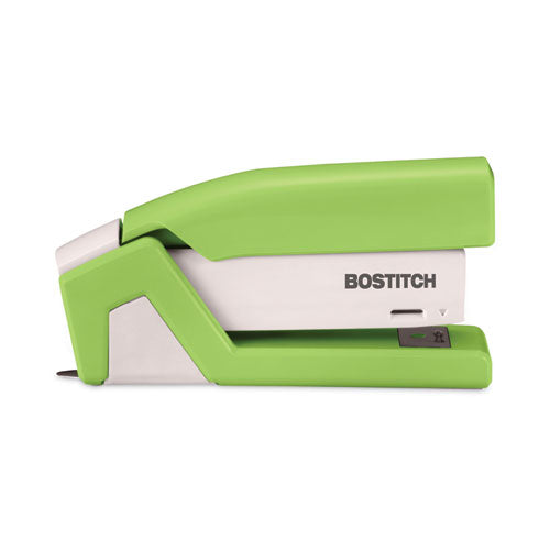 Injoy Spring-powered Compact Stapler, 20-sheet Capacity, Green