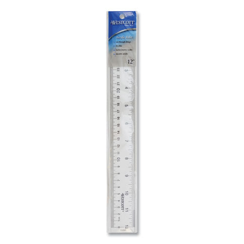 Clear Flexible Acrylic Ruler, Standard/metric, 12" Long, Clear