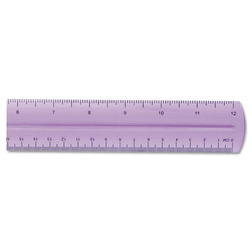 12" Jewel Colored Ruler, Standard/metric, Plastic