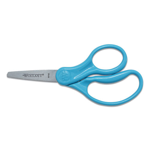 For Kids Scissors, Pointed Tip, 5" Long, 1.75" Cut Length, Randomly Assorted Straight Handles